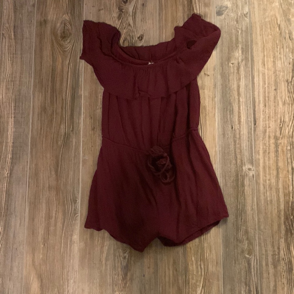 Maroon, Short Romper
